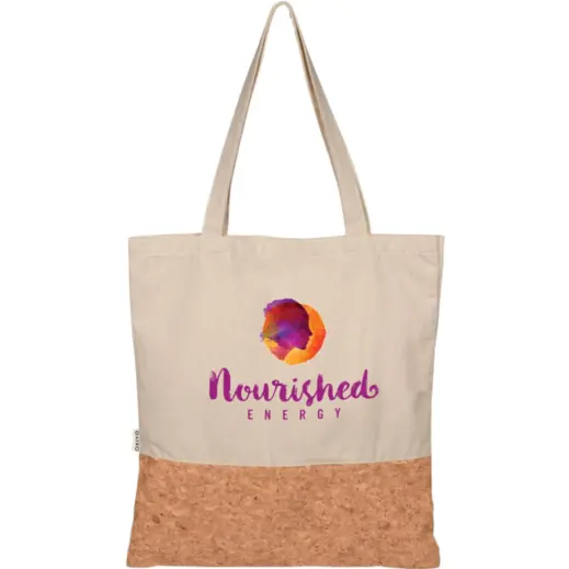 Okiyo Shukaku Cork & Cotton Shopper Natural Front Branded